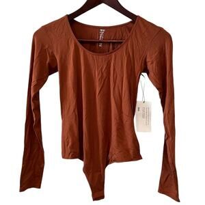 The Kit Undergarments Long Sleeve Bodysuit Rust